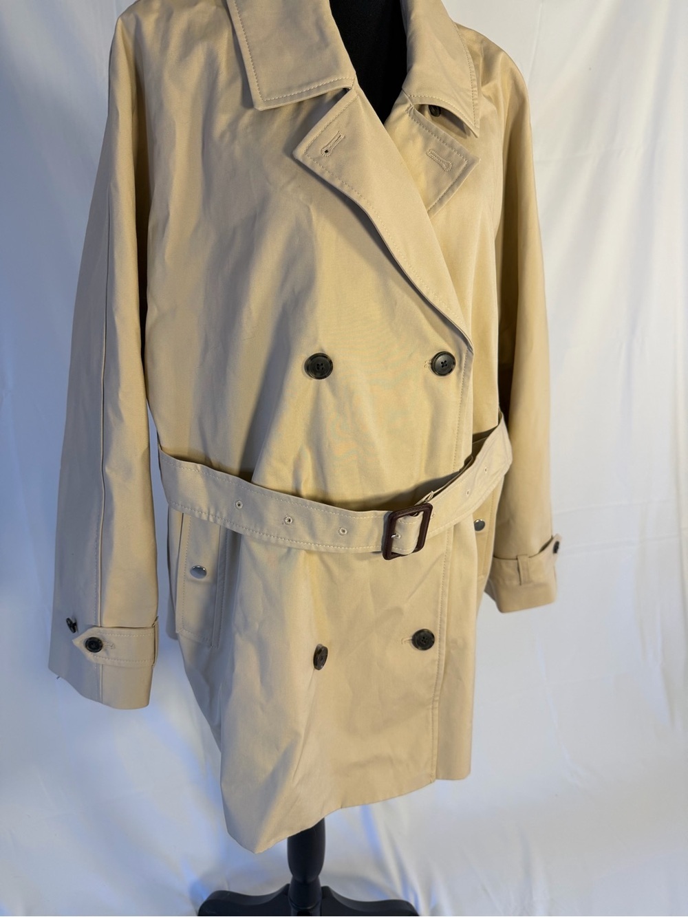 NEW J Crew Short Trench Coat, size XXL. - Picture 3 of 8